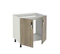 Pegane Meuble bas de cuisine évier - Chêne