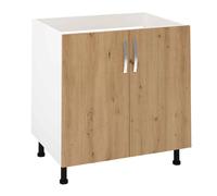 Pegane Meuble bas évier cuisine - Chêne