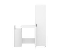 PEGANE Meuble Buanderie Multifonction avec Colonne de Rangement et Espace Lave-Linge et Produits ménagers Coloris Blanc - Longueur 133,8 x Profondeur 62 x Hauteur 190 cm