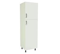 PEGANE Meuble Colonne de Cuisine 2 Portes Coloris Blanc - Hauteur 200 x Longueur 60 x Profondeur 58 cm