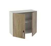 PEGANE Meuble Haut de Cuisine 2 Portes Coloris chêne Cortez - Hauteur 70 x Longueur 80 x Profondeur 35 cm
