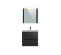 Pegane Meuble sous-vasque salle de bain - Gris brillant