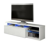 Pegane Meuble TV LED - Blanc