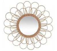 PEGANE Miroir en rotin Fleur Coloris Beige - Dim : D 56 cm