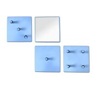 Pegane Miroir mural avec patères - Bleu