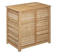 PEGANE Panier à Linge Double en Bambou Naturel - L.60 x l.40 x H.58 cm