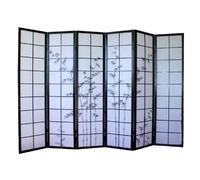 Pegane Paravent Japonais Bambou Noir 6 pans