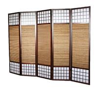 Pegane Paravent japonais bois bambou - Multicolore