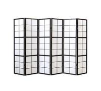 Pegane Paravent japonais carreaux - Noir et blanc