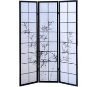 Paravent japonais en bois noir avec dessin bamb…