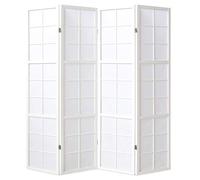 PEGANE Paravent Japonais Shoji en Bois Blanc de 4 pans