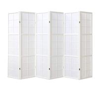 PEGANE Paravent Japonais Shoji en Bois Blanc de 6 pans