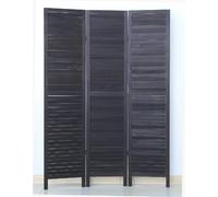 Pegane Paravent persienne 3 pans - Noir