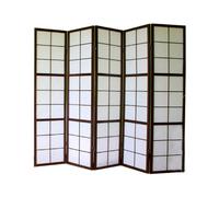 Pegane Paravent Shoji 5 pans - Noir