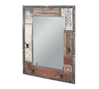 Pegane Porte-manteau mural avec miroir - Noir