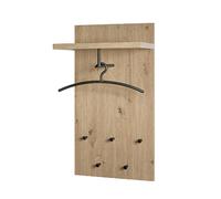 Pegane Porte-manteau mural bois métal - Chêne clair