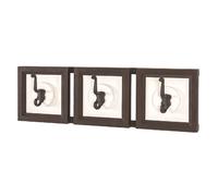 Pegane Porte-manteau patère bois - Blanc