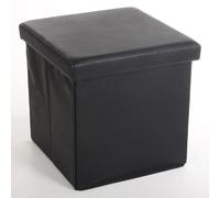 Pegane Pouf carré d'extérieur - Noir