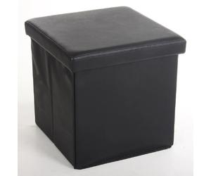Pegane Pouf carré d'extérieur - Noir