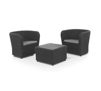 Pegane Salon de jardin 2 places - Anthracite
