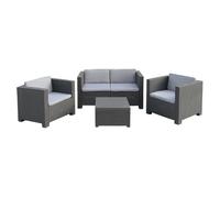 Pegane Salon de jardin 2 places - Gris
