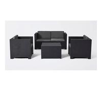 Pegane Salon de jardin 4 places - Anthracite