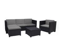 Pegane Salon de jardin 5 places - Anthracite