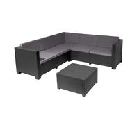 Pegane Salon de jardin 5 places - Anthracite