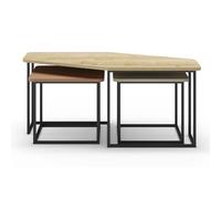 Pegane Set de 3 tables basses - Chêne
