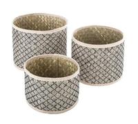 Pegane Set de paniers ronds de rangement - Noir