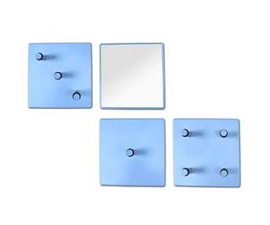 Pegane Set Miroir et Patères Bleu