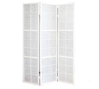 Pegane Shoji Paravent Japonais - 3 Pans en bois blanc