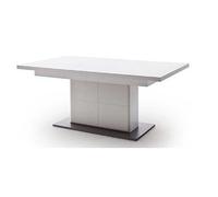 Pegane Table à manger extensible - Blanc mat