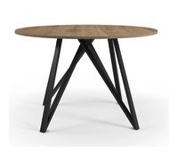 Pegane Table à manger ronde - Chêne noir