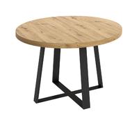 Pegane Table à manger ronde extensible - Graphite