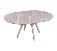 Pegane Table à manger ronde extensible - Gris