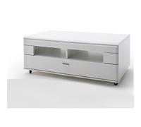 Pegane Table basse avec rangement - Blanc mat