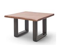 Pegane Table basse carrée en acacia - Noyer antique