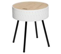 Pegane Table basse coffre ronde - Blanc