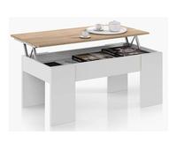 Pegane Table basse modulable - Blanc chêne