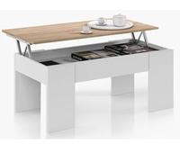 Pegane Table basse modulable - Blanc chêne