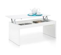 Pegane Table basse rectangulaire - Blanc brillant