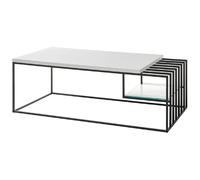 Pegane Table basse rectangulaire - Blanc et noir