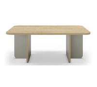 Pegane Table basse rectangulaire - Chêne et vert