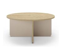 Pegane Table basse ronde - Chêne crème