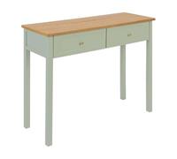 Table console Coiffeuse avec 2 tiroirs, coloris Vert Céladon - Longueur 100 x Profondeur 35 x Hauteur 80 cm