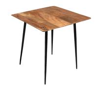 Pegane Table d'appoint carrée - Naturel et noir