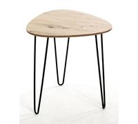 Pegane Table d'appoint carrée - Noir et chêne clair