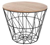 PEGANE Table d'appoint Design en MDF et métal Noir - Dim : D.38 x H.30,5 cm