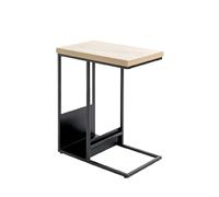 Pegane Table d'appoint porte-revues - Chêne/noir